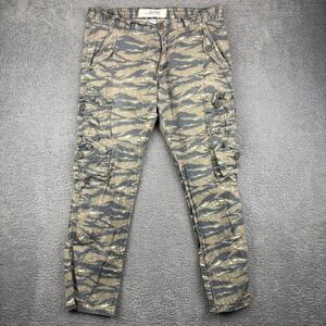 HALIFAX Tiger Camo Cargo Pants Men's 33x32 Cotton Pakistan Button Fly